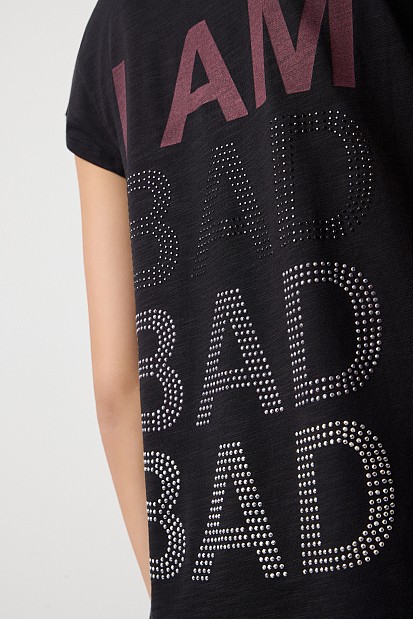 V-neck blouse with a print