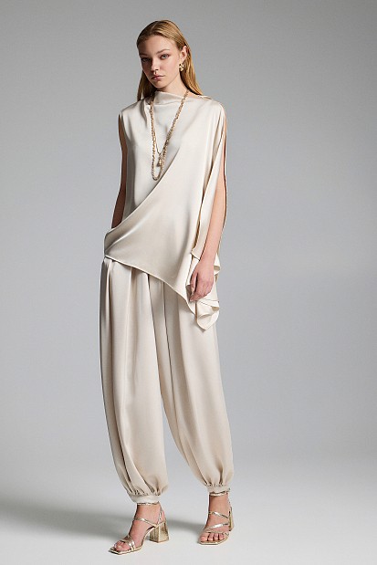 Asymmetric one-shoulder top - Gold label