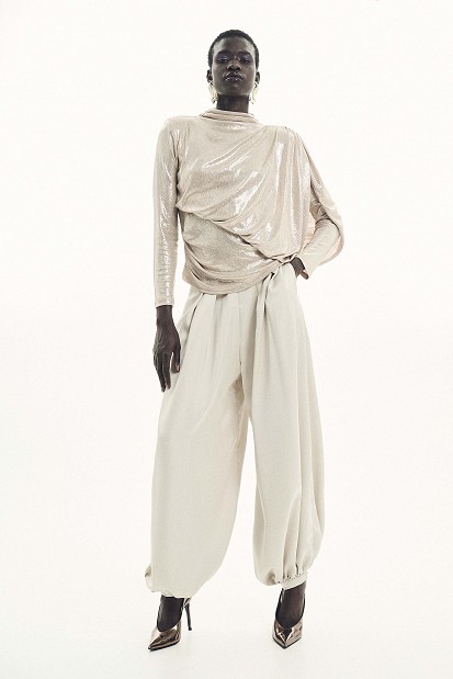 Lurex blouse with gathered detailing - Gold label