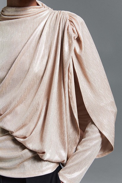 Lurex μπλούζα με σούρες - Gold label