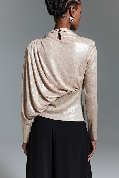Lurex blouse with gathered detailing - Gold label