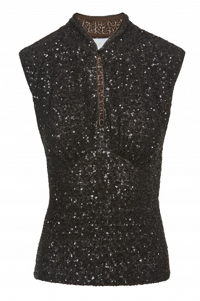 Sleeveless sequin blouse - Gold label