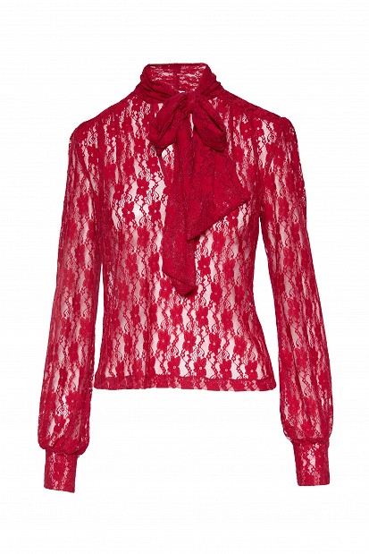 Lace blouse with a neck tie detail - Gold label