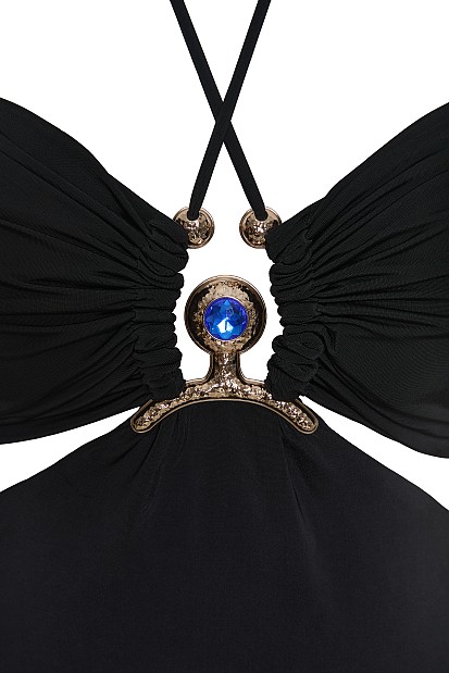 Maxi dress with decorative detail - Gold label
