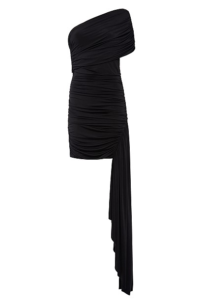 Dress with ruching and one shoulder - Gold Label
