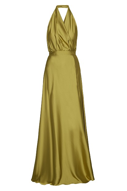 Maxi dress with front slit - Gold label