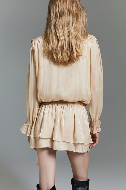 Μίνι lurex φόρεμα με βολάν – Gold label