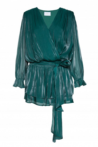 Μίνι lurex φόρεμα με βολάν – Gold label