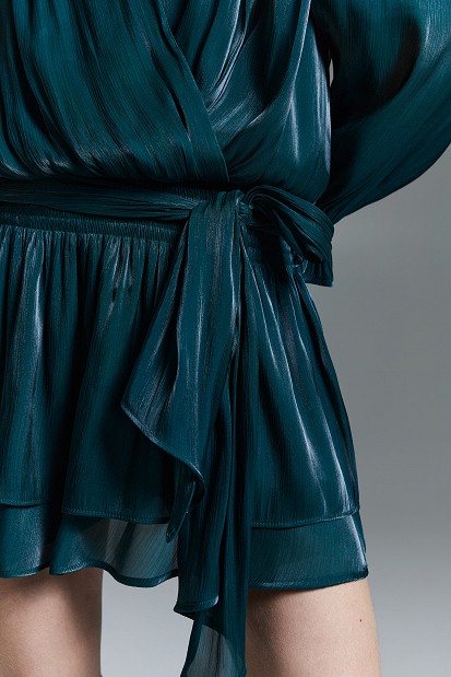 Μίνι lurex φόρεμα με βολάν – Gold label