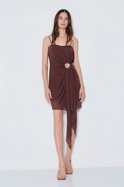 Mini dress with decorative buckle - Gold label
