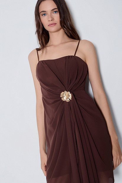 Mini dress with decorative buckle - Gold label