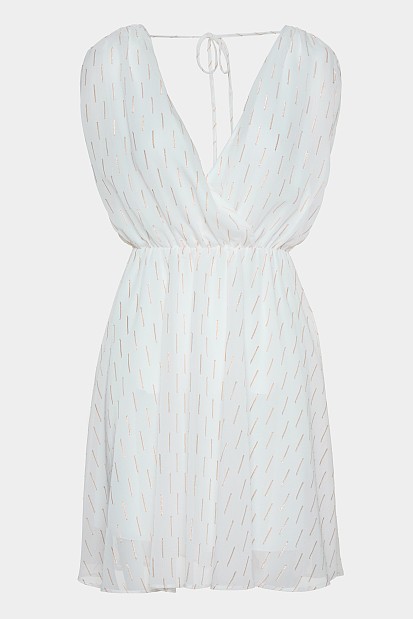 Mini wrap dress with lurex details - Gold label