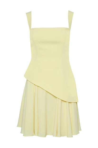 Asymmetrical mini pleated dress - Gold label