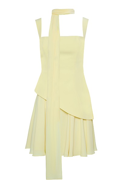 Asymmetrical mini pleated dress - Gold label