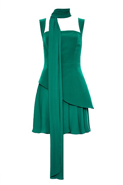Asymmetrical mini pleated dress - Gold label