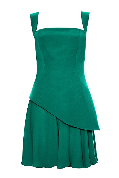 Asymmetrical mini pleated dress - Gold label