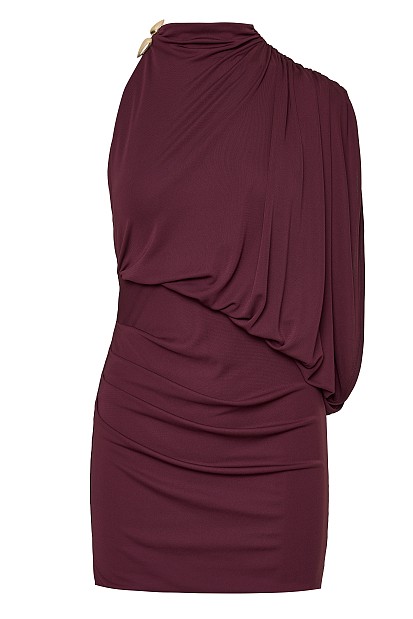 Mini draped one-shoulder dress - Gold label