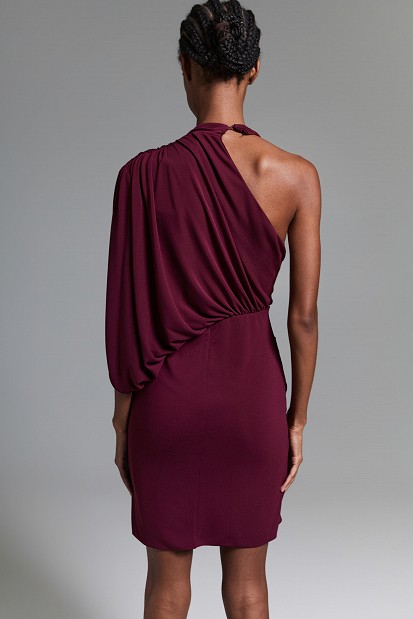 Mini draped one-shoulder dress - Gold label