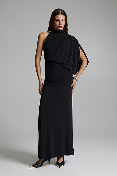 Maxi draped one-shoulder dress - Gold label