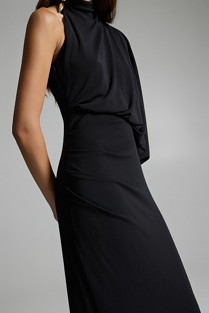 Maxi draped one-shoulder dress - Gold label