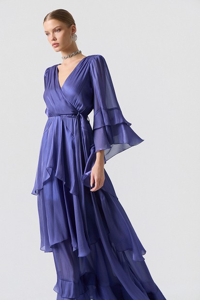 Rochie lungă cu volane - Gold label