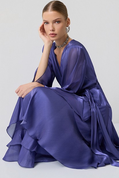 Rochie lungă cu volane - Gold label