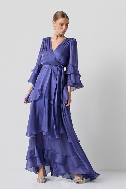 Rochie lungă cu volane - Gold label