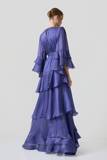 Rochie lungă cu volane - Gold label