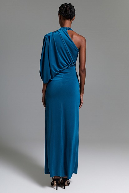 Maxi draped one-shoulder dress - Gold label