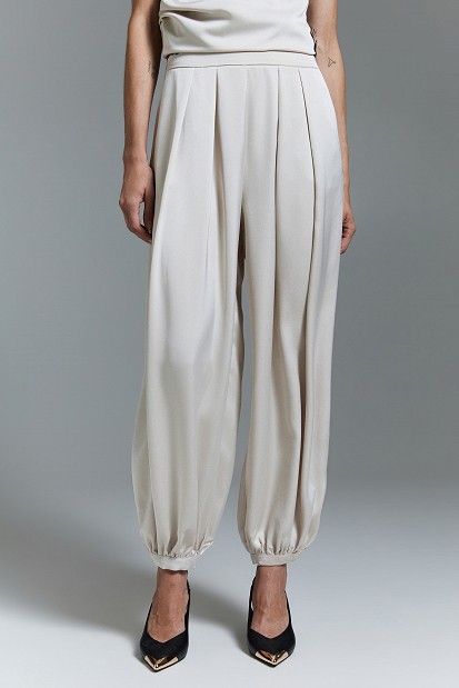 Pantaloni balloon cu aspect satinat - Gold label