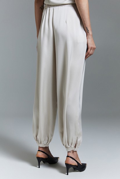 Pantaloni balloon cu aspect satinat - Gold label