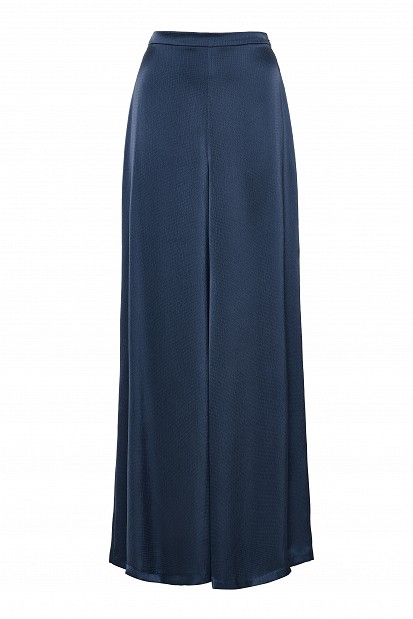 Pantaloni cu aspect satinat și textură șifonată - Gold label