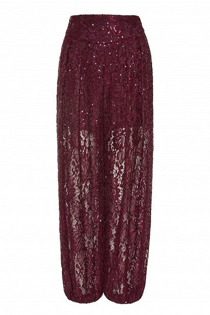 Harem trousers with lace and sequins - Gold label