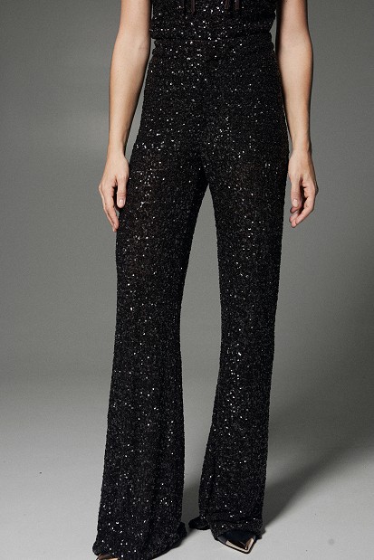 Sequin flared trousers - Gold label
