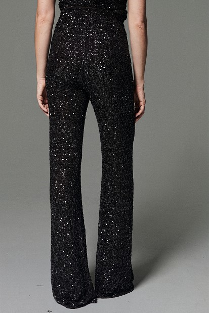 Sequin flared trousers - Gold label