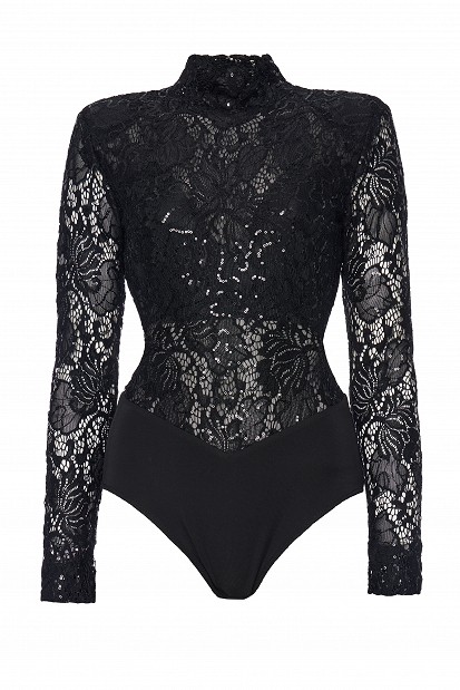 Lace bodysuit with cut-outs and an open back - Gold label