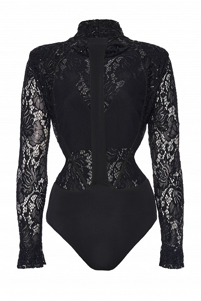 Lace bodysuit with cut-outs and an open back - Gold label