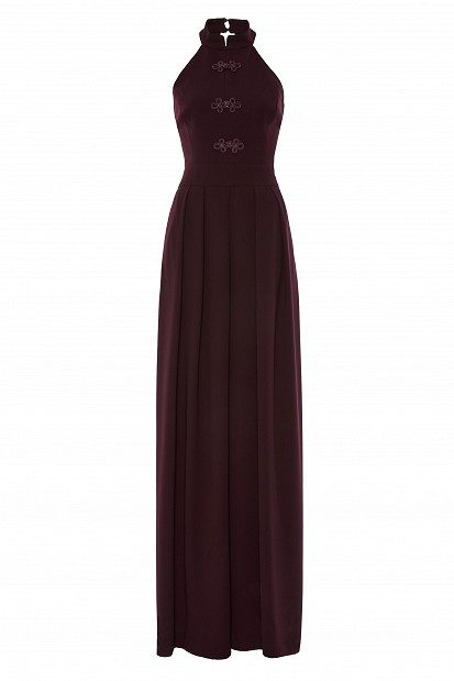 Pleated jumpsuit with decorative details - Gold label