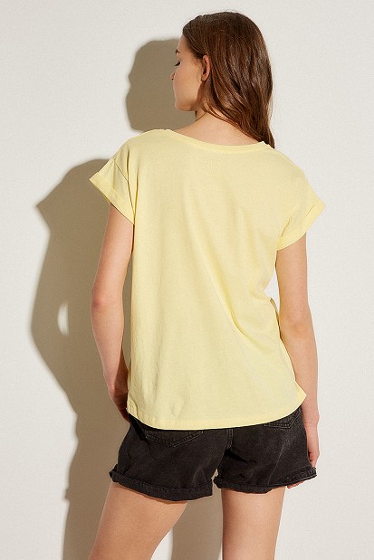 Cotton T-shirt with lurex print
