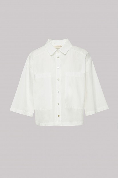 Cropped cotton shirt