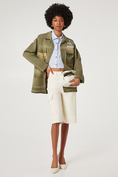 Military jacket with patches
