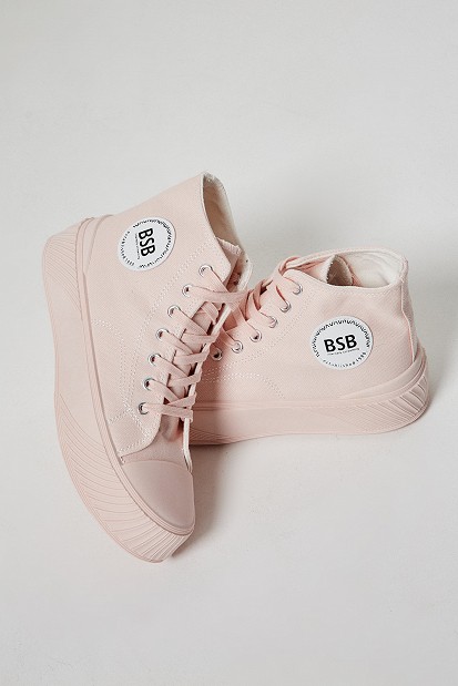 Canvas high top trainers
