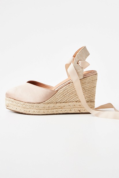 Espadrilles in satin touch with straps
