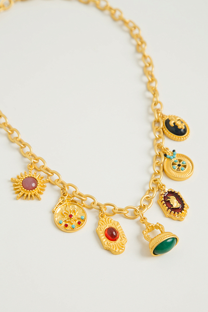Necklace with hanging designs