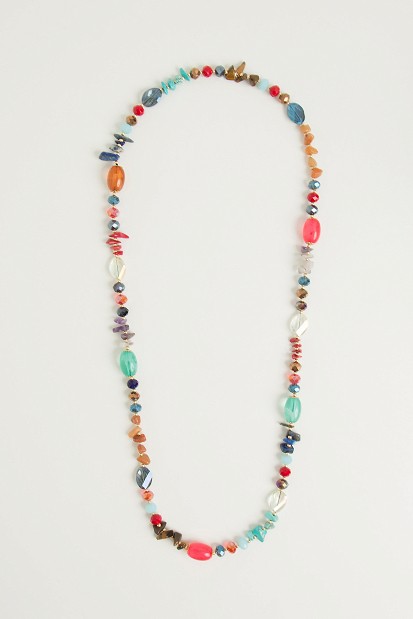 Longline necklace with multicolored stones