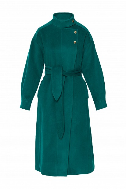 Longline coat with side closure