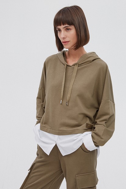 Hoodie with double fabric