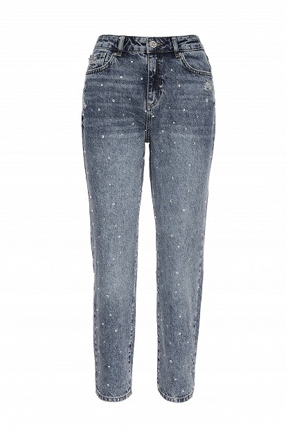Grace denim jeans with rhinestones