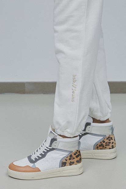 Sneakerși chunky cu imprimeu leopard