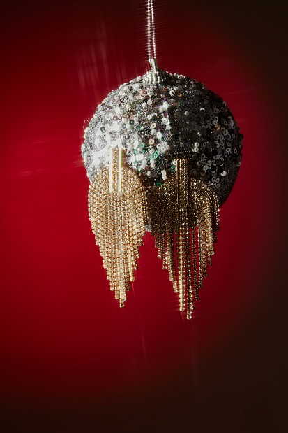 Golden bejeweled earrings